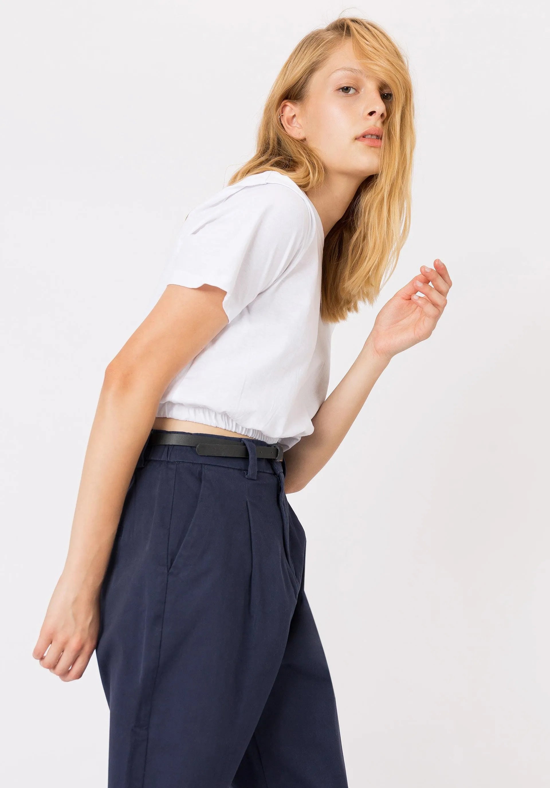 Pantalones Benedita 4 Estate Blue - ECRU