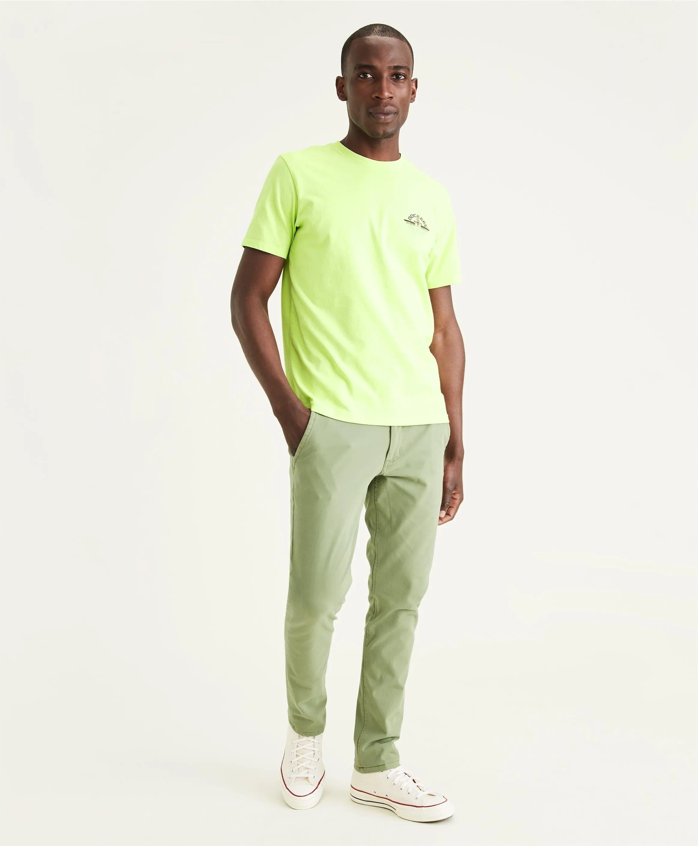 Pantalones Chinos Skinny Fit Smart 360 Flex™ Alpha Khaki Pants Aloe Green - ECRU