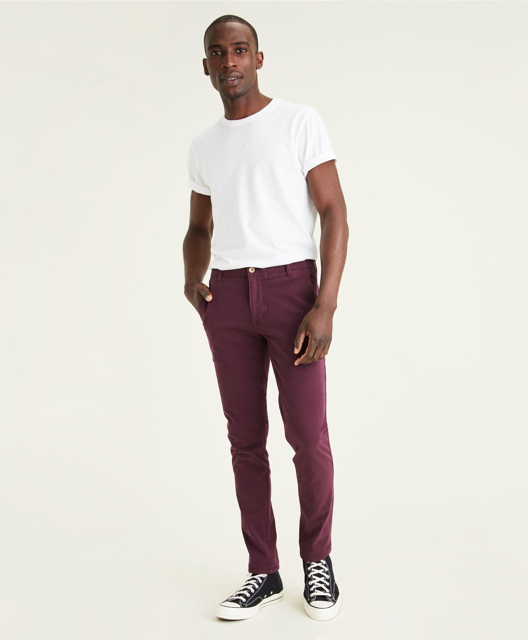 Pantalones Chinos Skinny Fit Smart 360 Flex™ Alpha Khaki Pants Winetasting Brown - ECRU