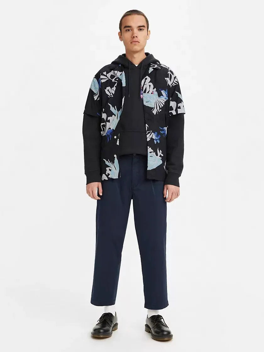 Pantalones chinos XX Stay Loose Plt Crop - Navy Blazer Ltwt Tencel - ECRU