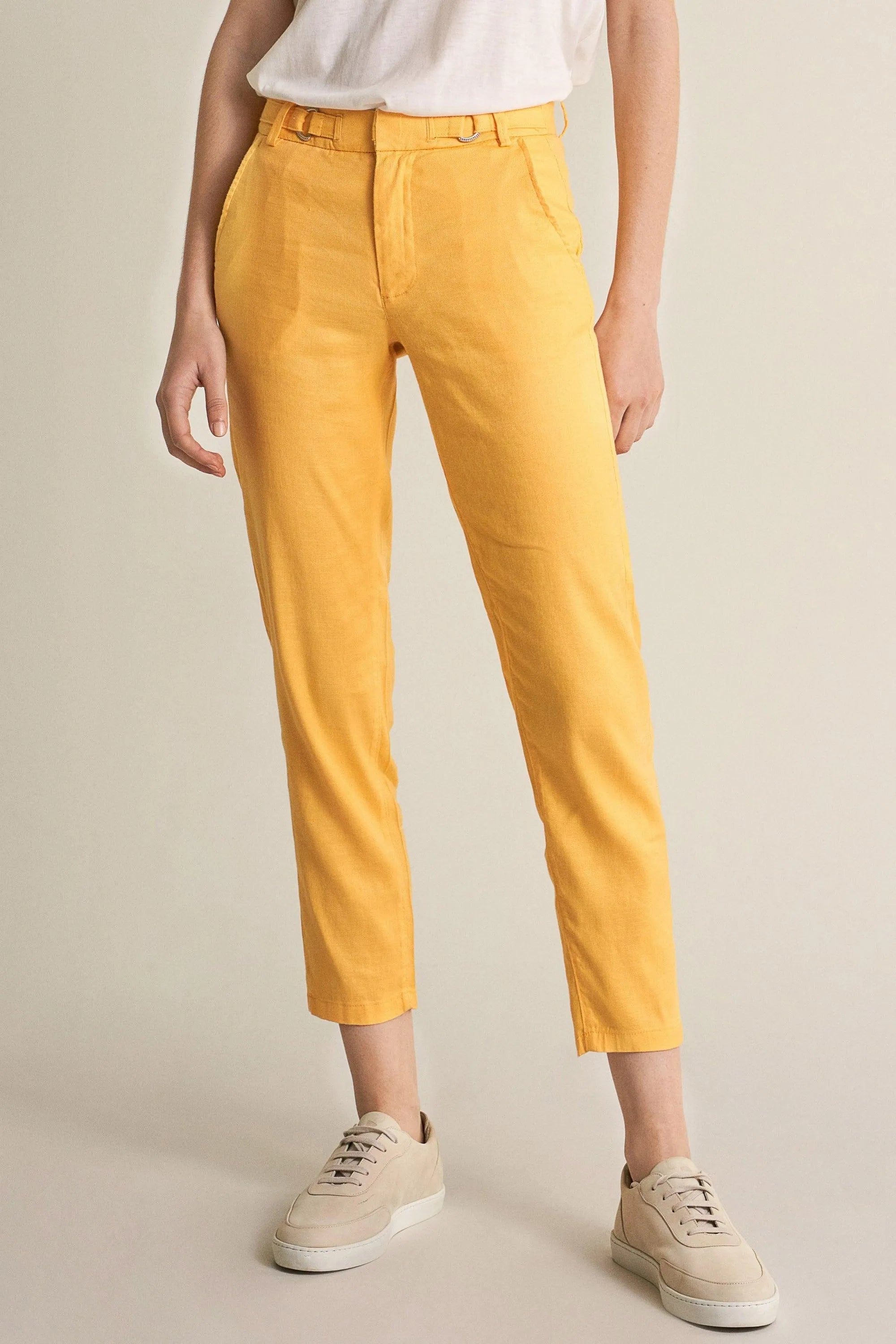 Pantalones Colette Capri de Lino - ECRU
