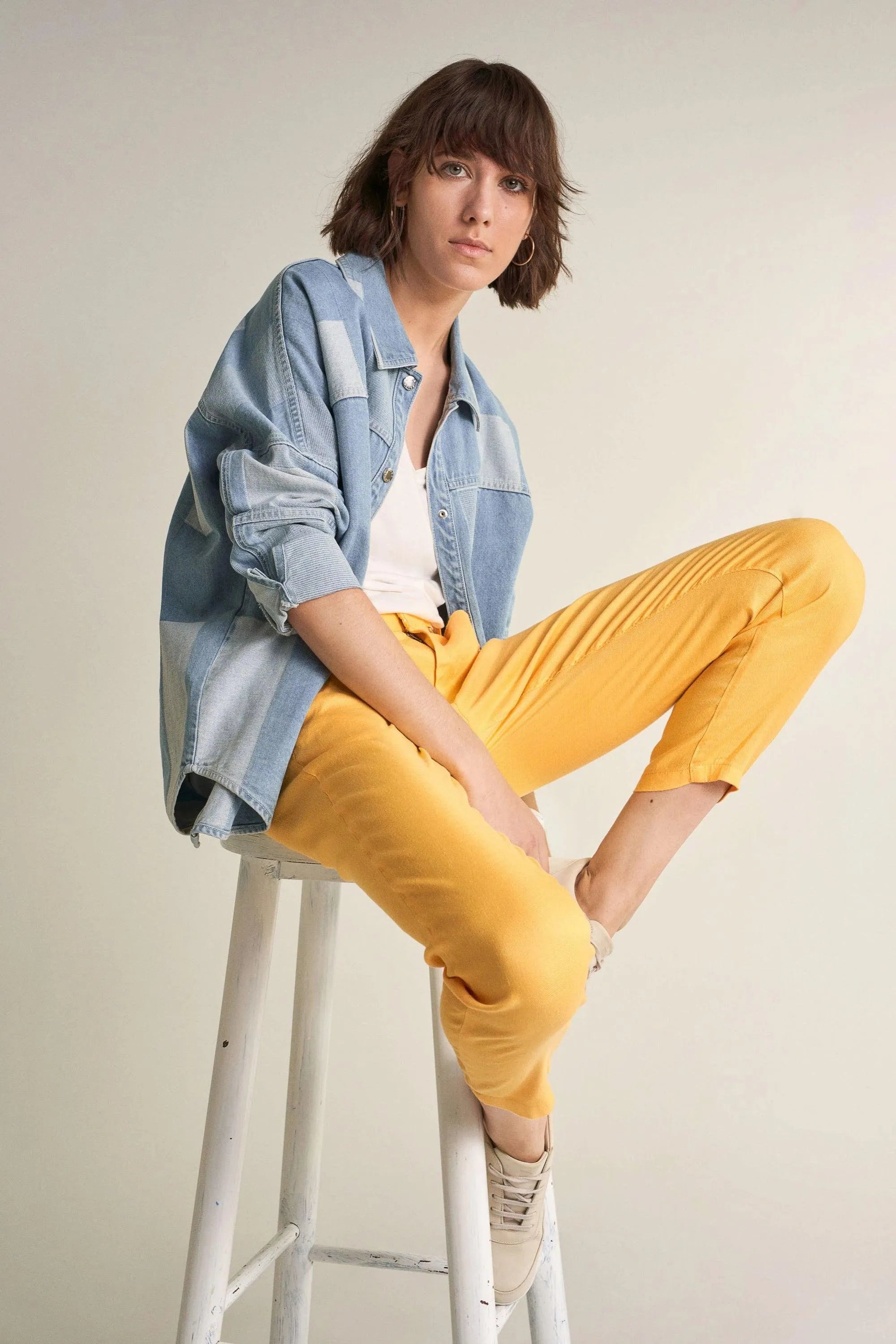 Pantalones Colette Capri de Lino - ECRU