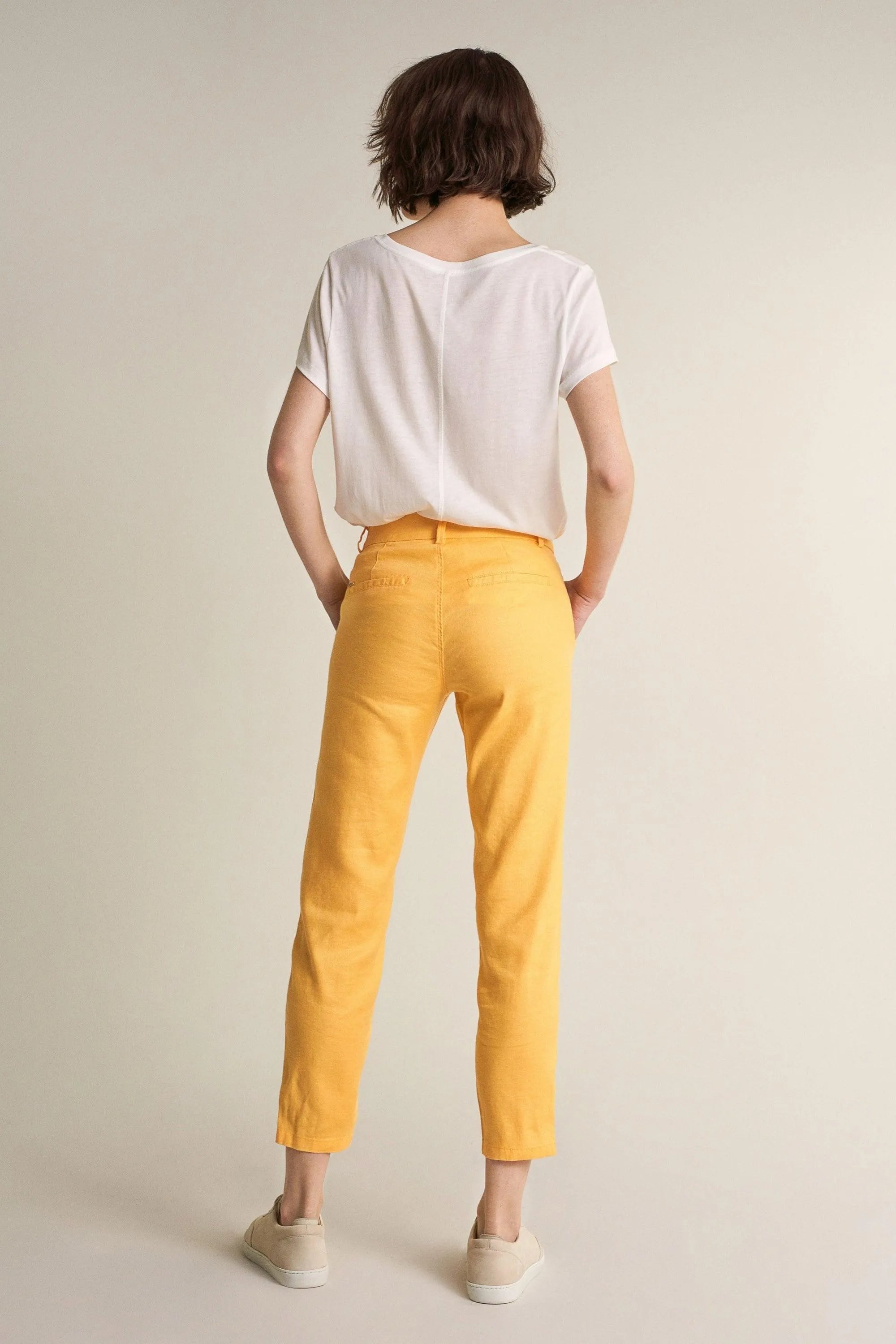 Pantalones Colette Capri de Lino - ECRU
