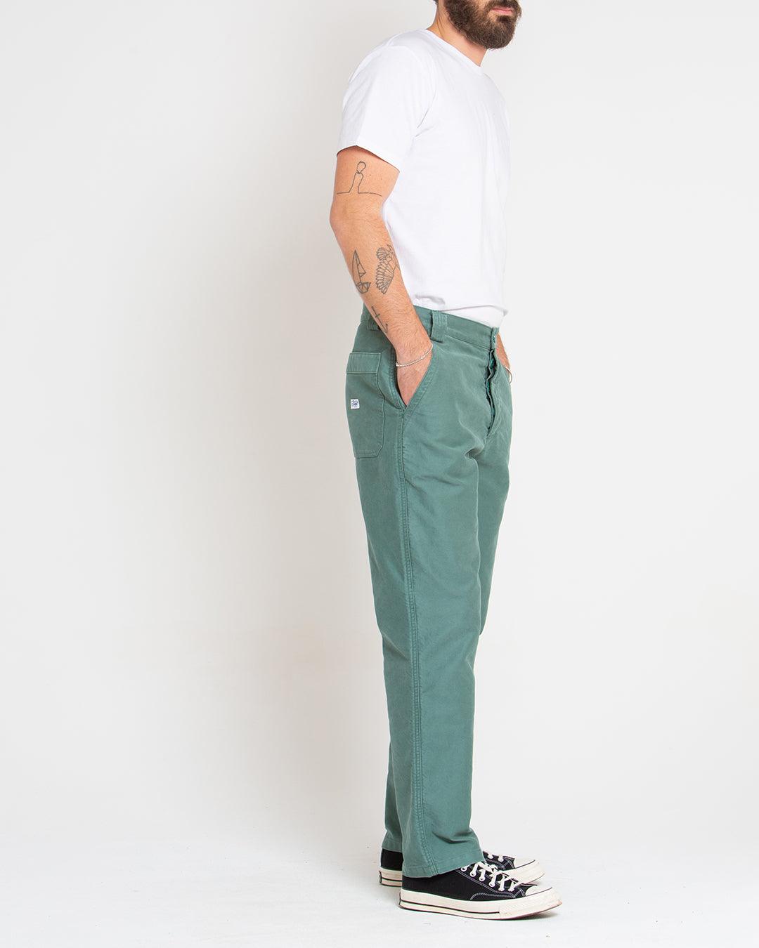 Pantalones Deus Ex Machina Hank Work Green - ECRU