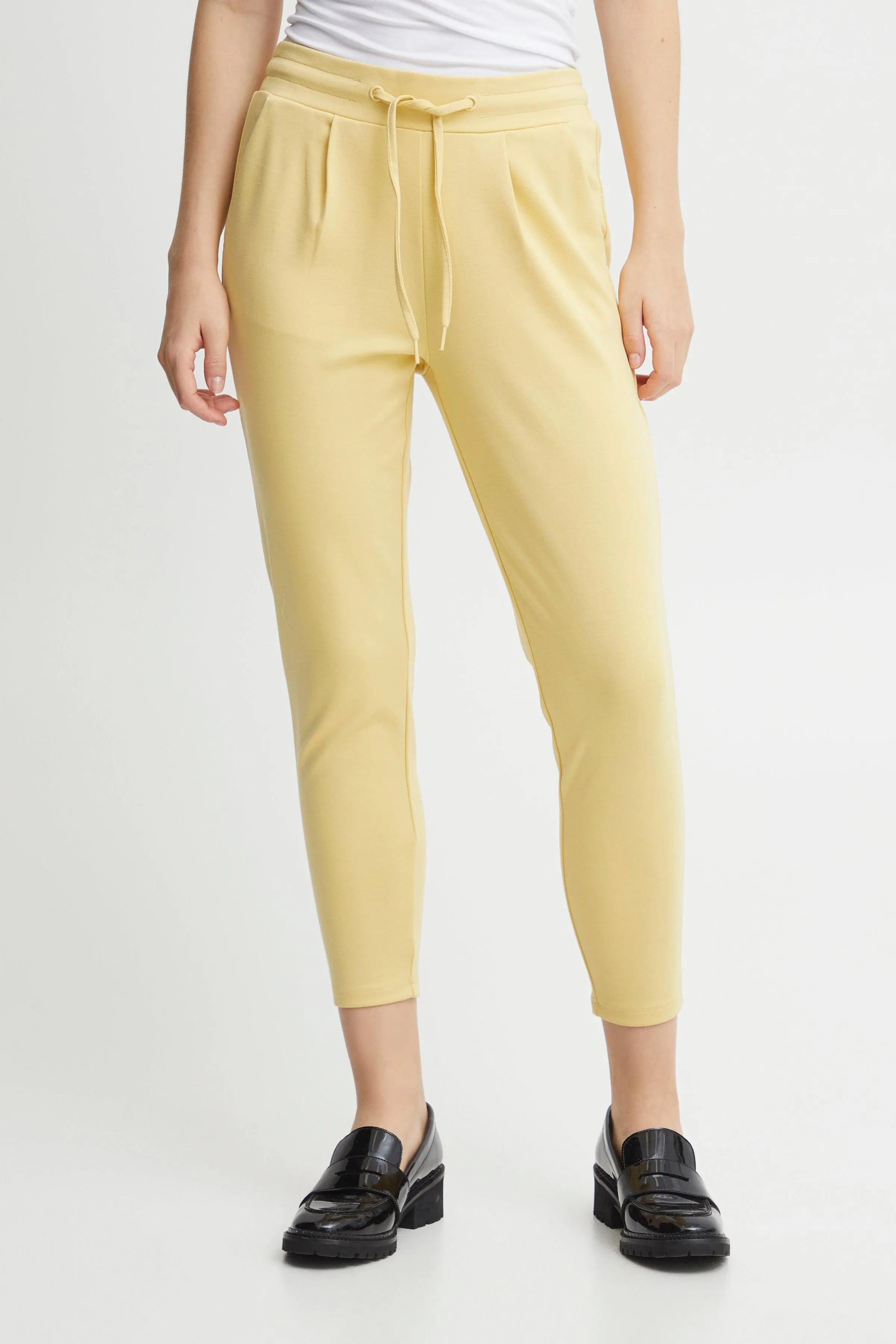 Pantalones ICHI Kate Cropped Jojoba - ECRU