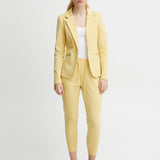 Pantalones ICHI Kate Cropped Jojoba - ECRU