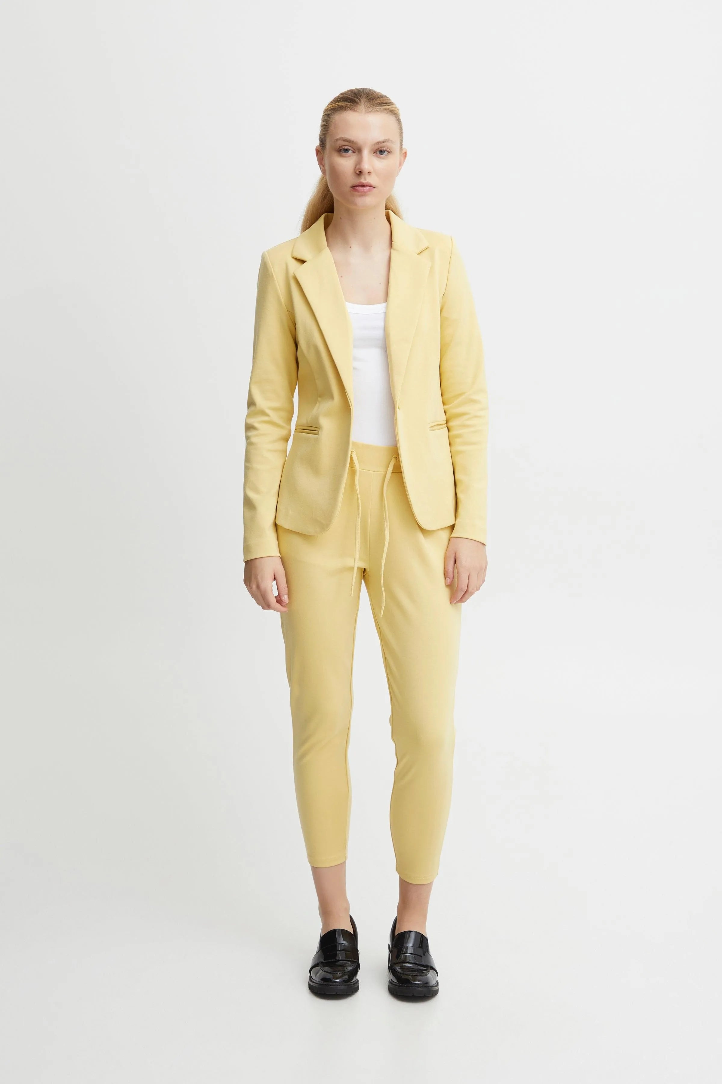 Pantalones ICHI Kate Cropped Jojoba - ECRU