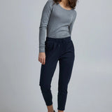 Pantalones ICHI Kate Cropped Total Eclipse - ECRU