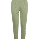 Pantalones ICHI Kate Piqué Willow Bough - ECRU