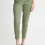 Pantalones ICHI Kate Piqué Willow Bough - ECRU