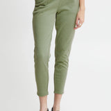 Pantalones ICHI Kate Piqué Willow Bough - ECRU