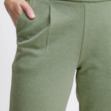 Pantalones ICHI Kate Piqué Willow Bough - ECRU