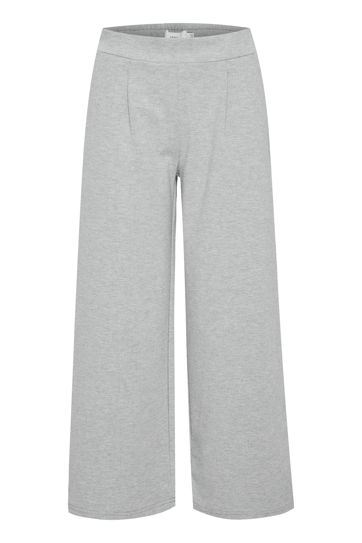 Pantalones ICHI Kate Wide Grey Melange - ECRU