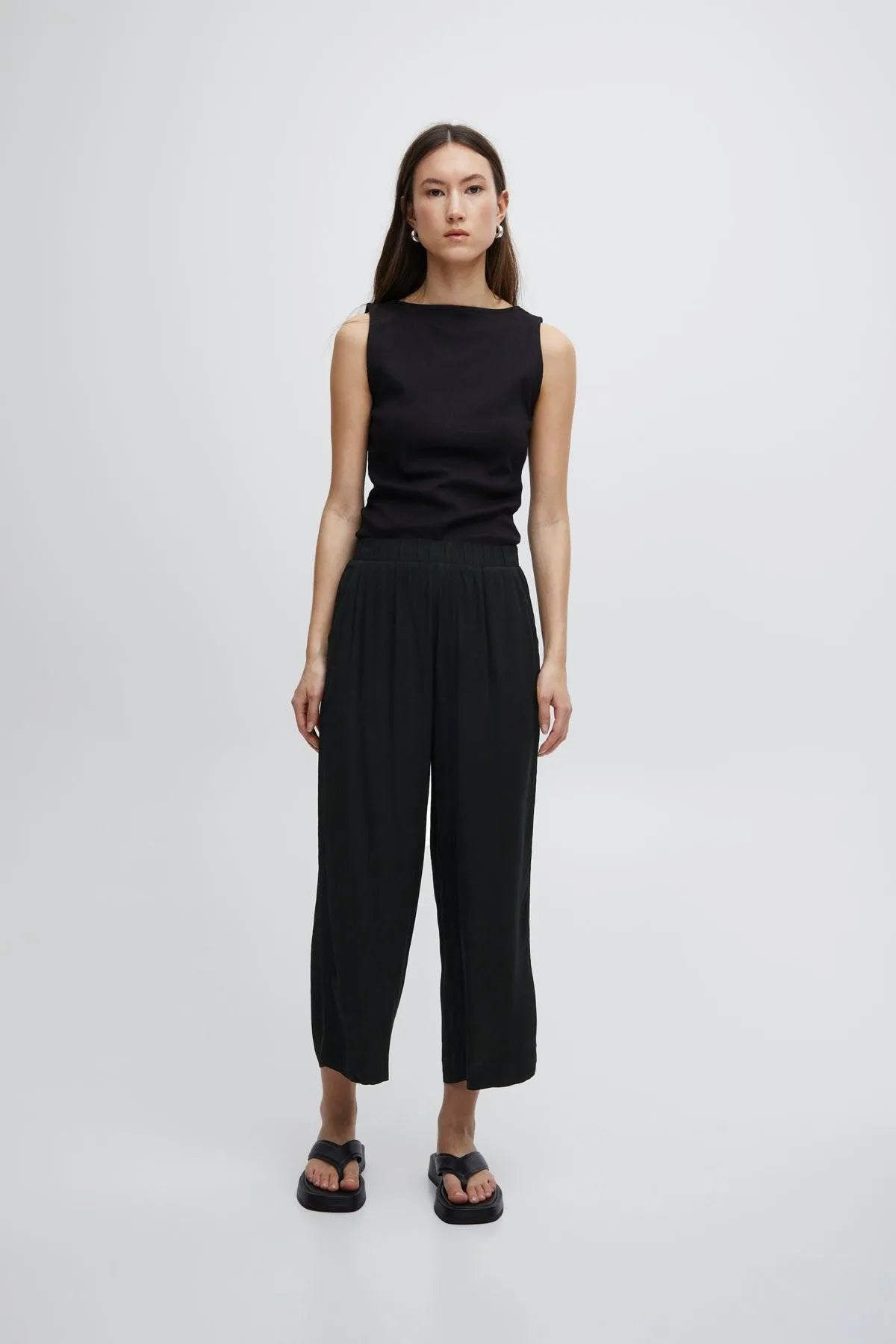 Pantalones ICHI Marrakech Black - ECRU