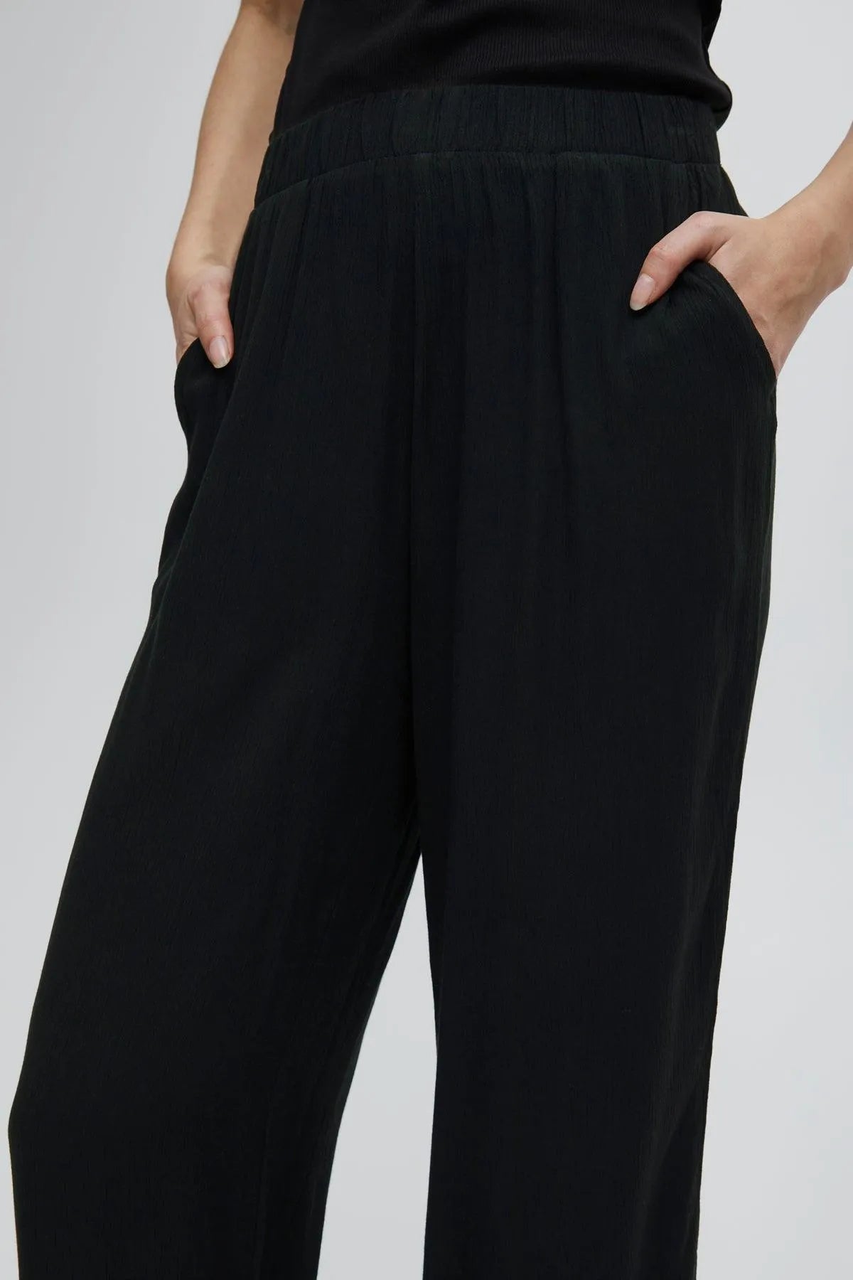 Pantalones ICHI Marrakech Black - ECRU