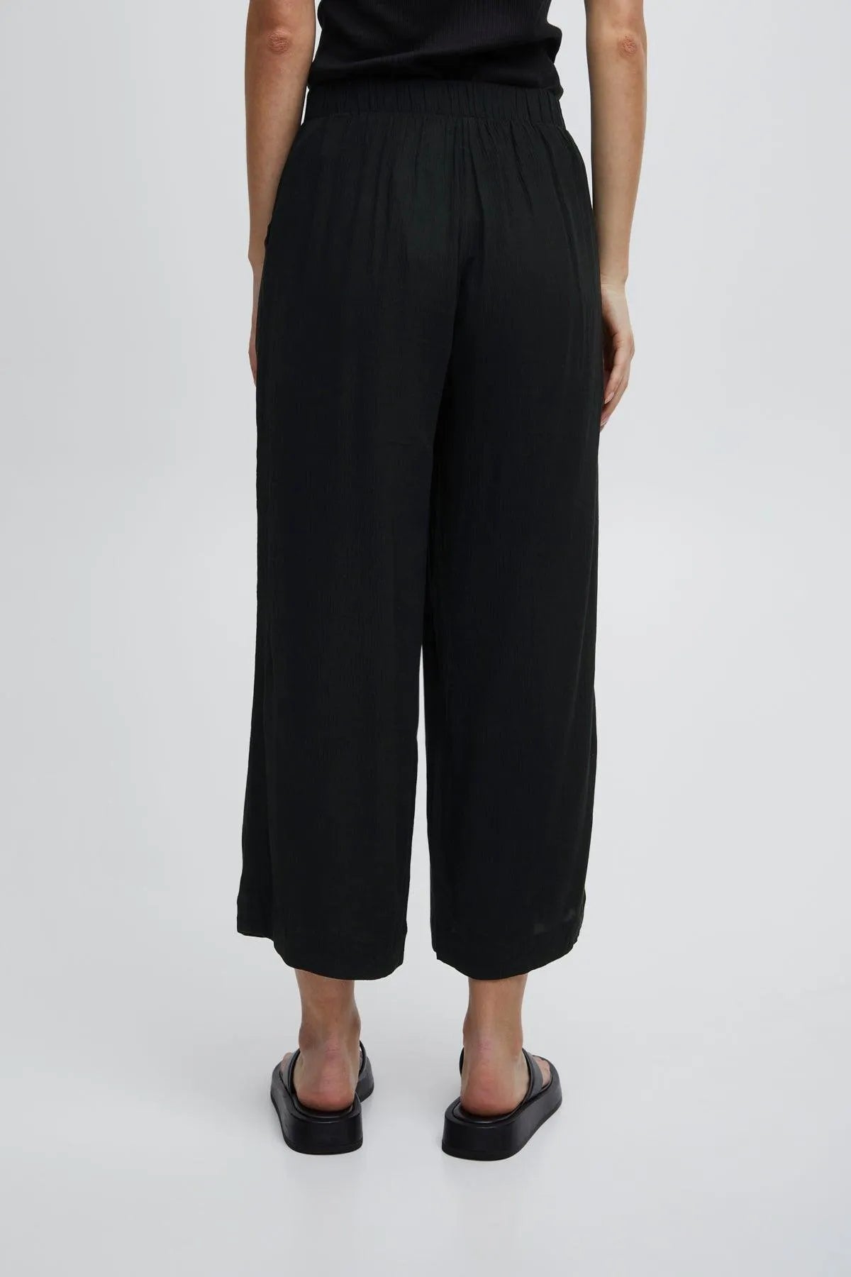 Pantalones ICHI Marrakech Black - ECRU