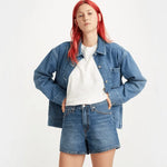 Pantalones Levi's® Cortos Mom De Los 80 Medium Indigo Worn In Azul - ECRU