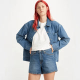 Pantalones Levi's® Cortos Mom De Los 80 Medium Indigo Worn In Azul - ECRU