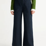 Pantalones Maia Navy Checks - ECRU