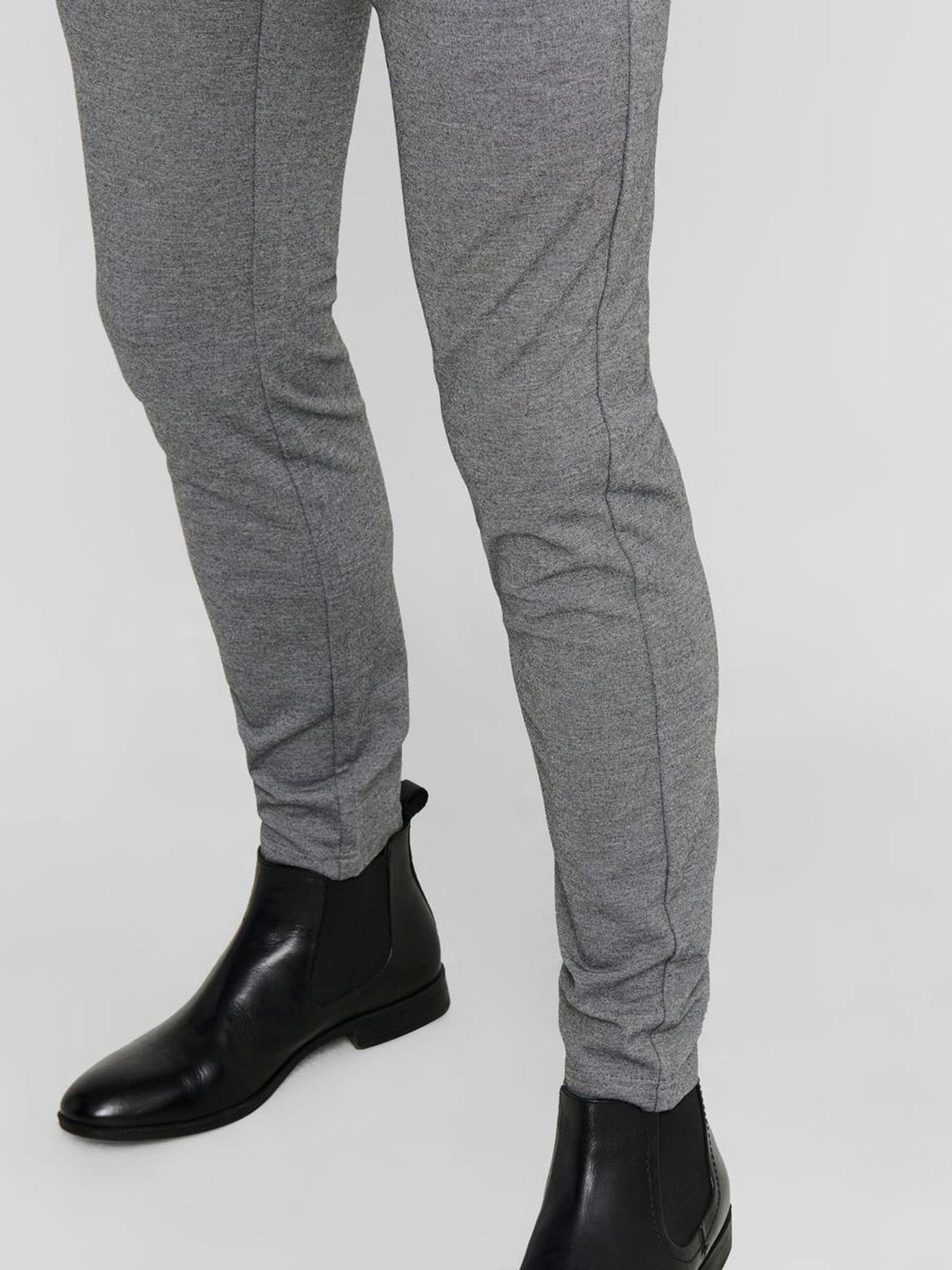 Pantalones Mark Tejido Jogger Medium Grey Melange - ECRU