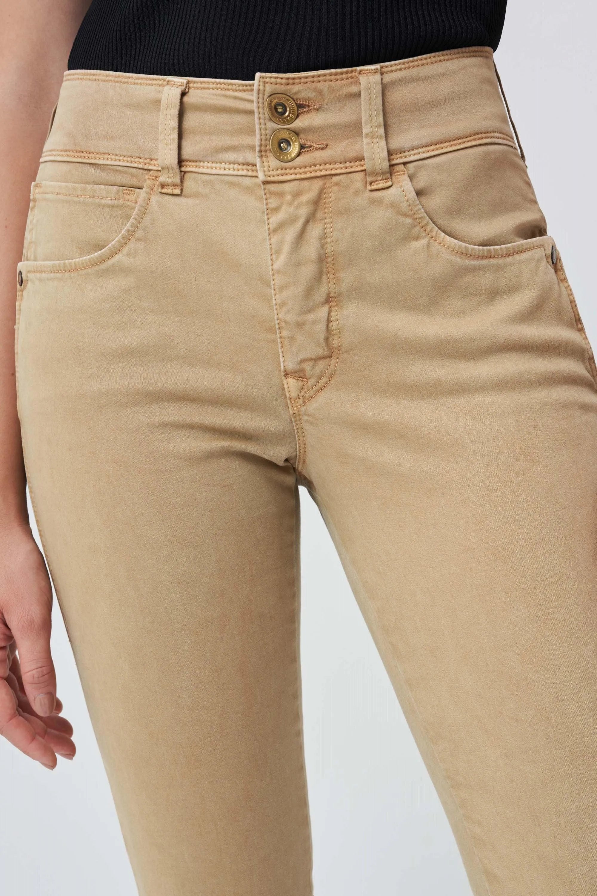 Pantalones Push In Secret Skinny Con Color - ECRU