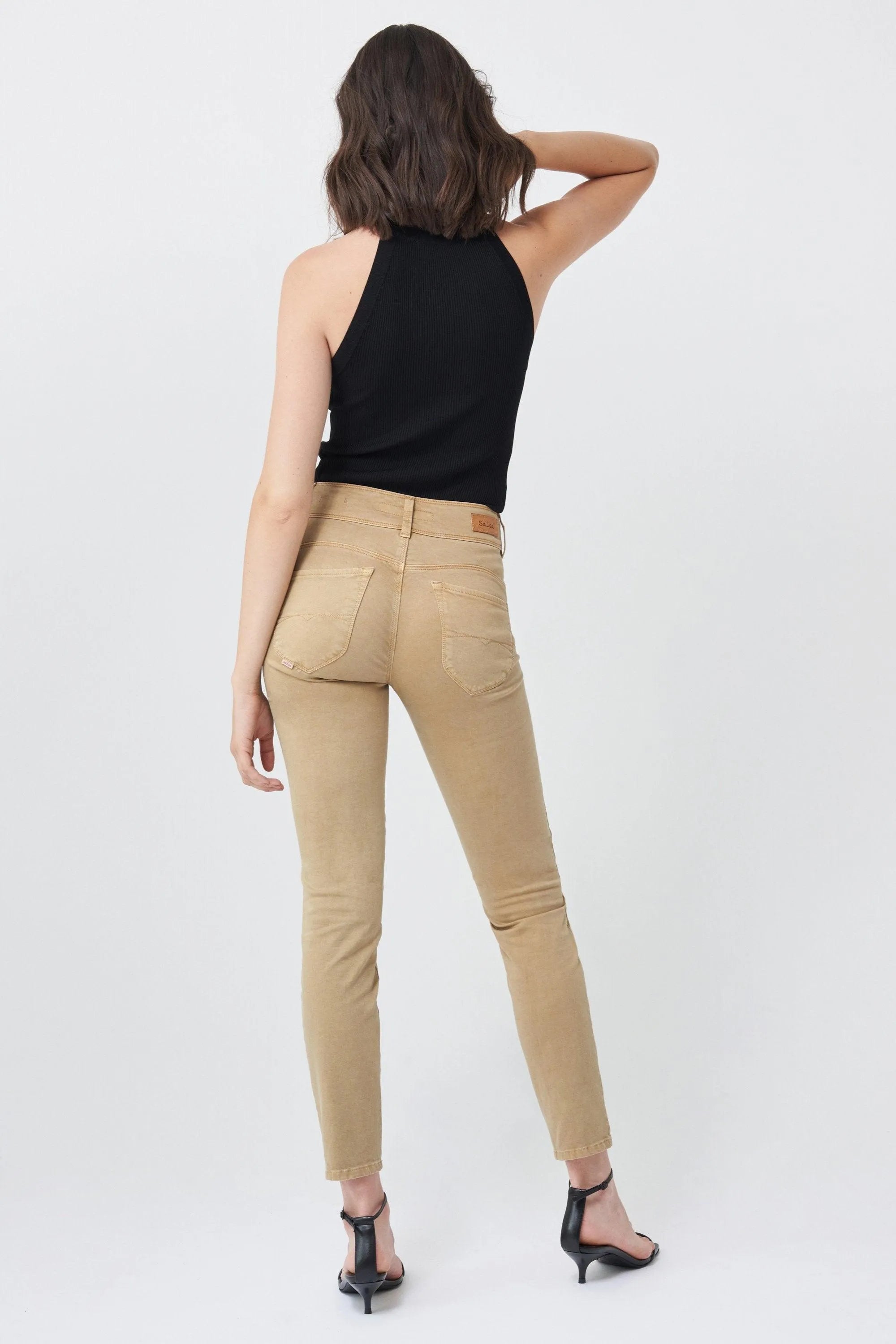 Pantalones Push In Secret Skinny Con Color - ECRU