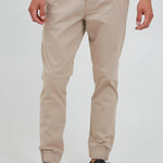 Pantalones Slim-Truc Cuff Simple Taupe - ECRU
