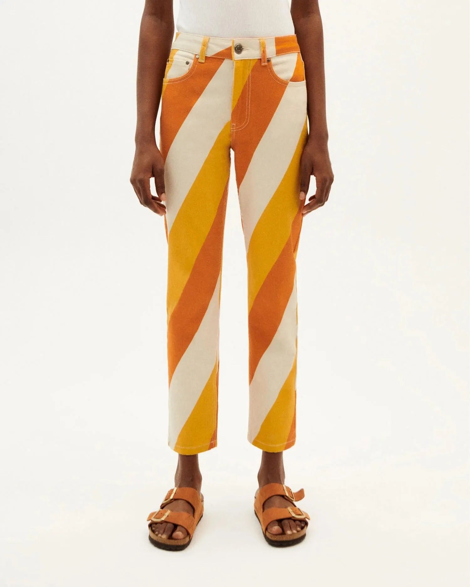 Pantalones Thinking Mu Nele Yellow Slash - ECRU