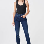 Pantalones vaqueros Push In Secret con detalles en napa - ECRU