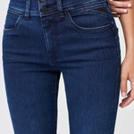 Pantalones vaqueros Push In Secret con detalles en napa - ECRU