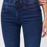 Pantalones vaqueros Push In Secret con detalles en napa - ECRU