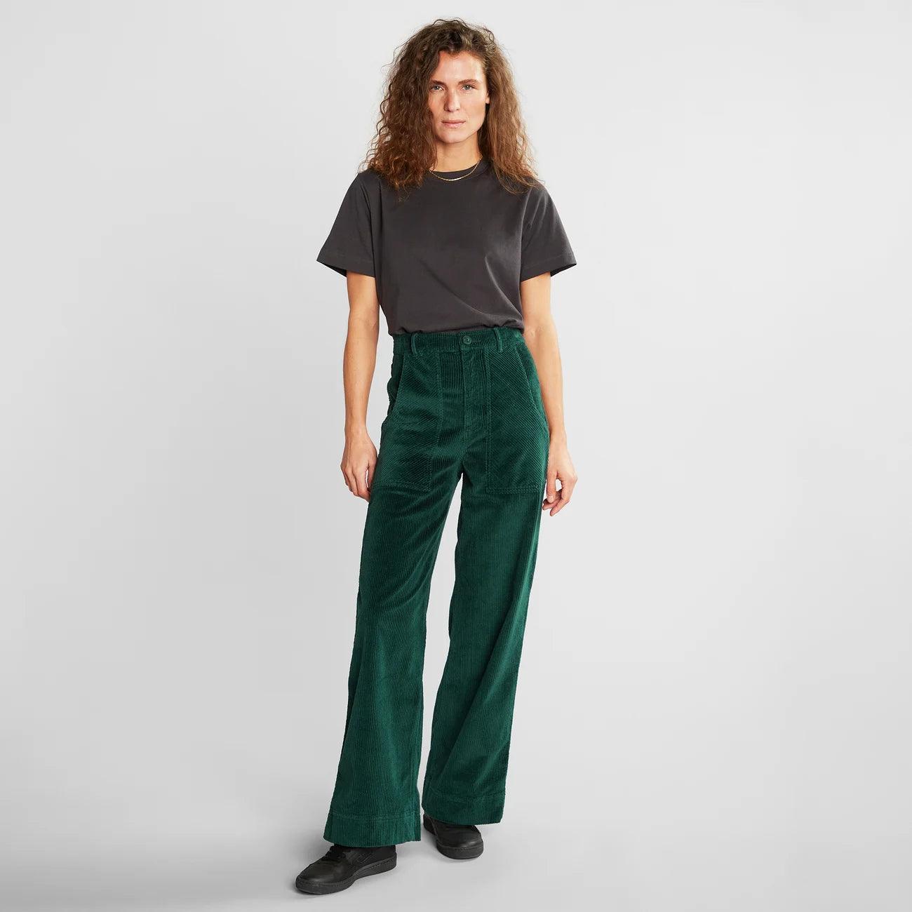 Pantalones Workwear Vara Corduroy Verde Oscuro - ECRU
