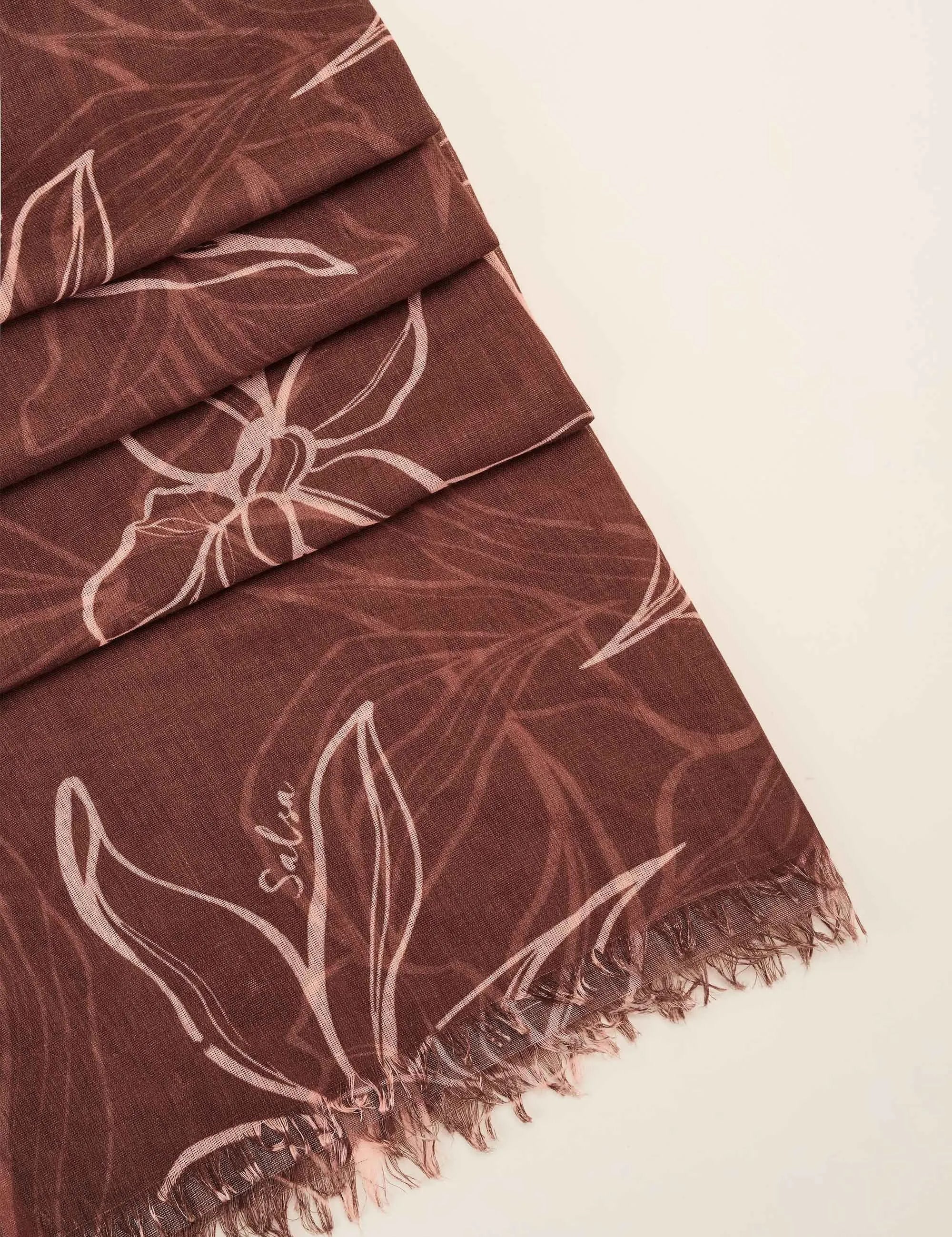 Pañuelo con estampado floral - ECRU