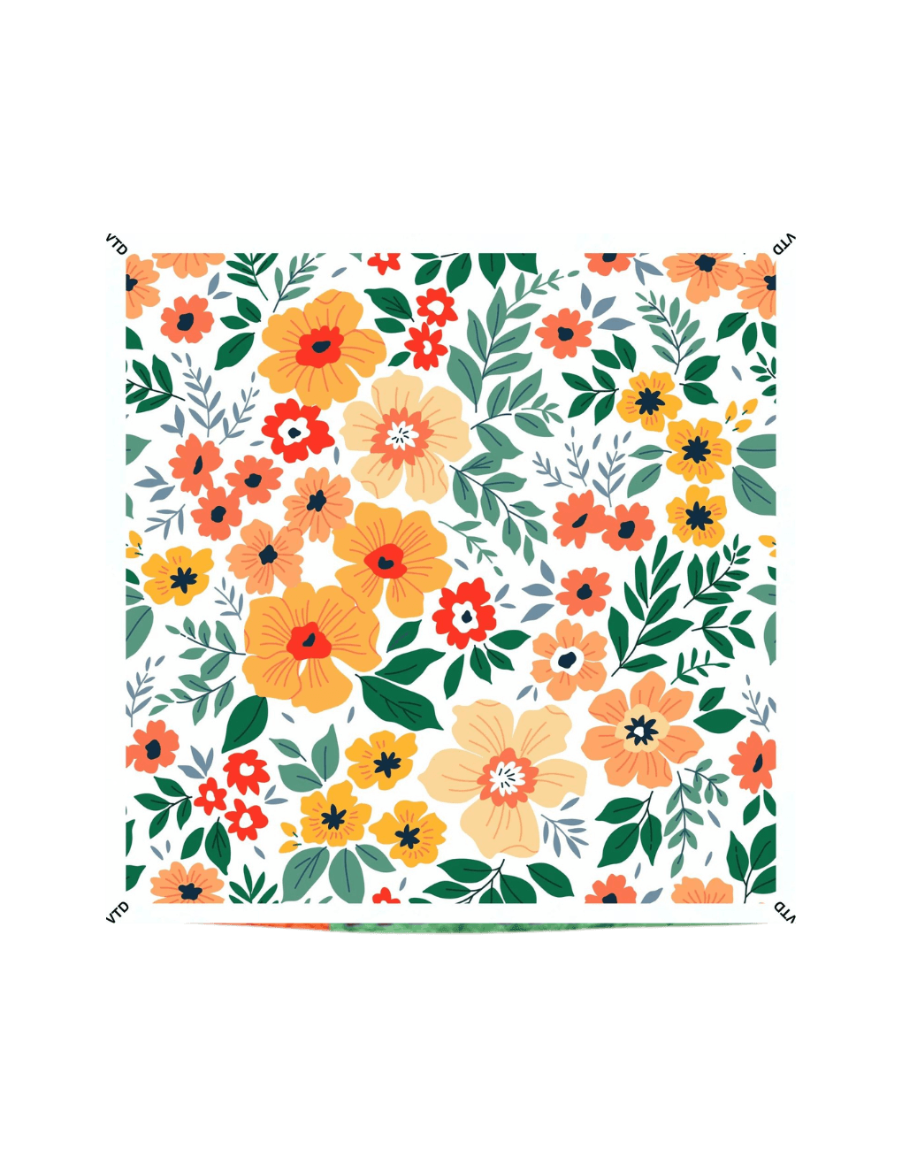 Pañuelo Verb to Do 4 en 1 Orange Flowers - ECRU