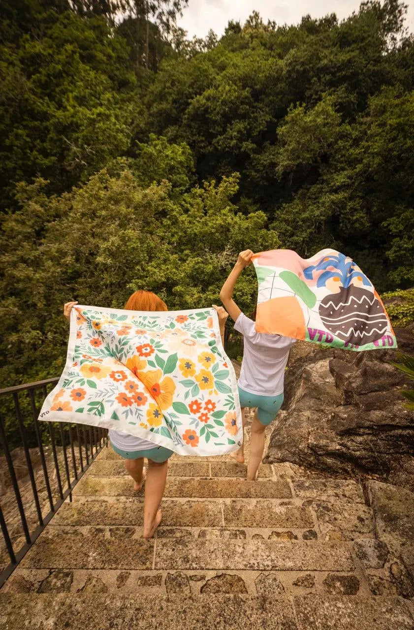 Pañuelo Verb to Do 4 en 1 Orange Flowers - ECRU