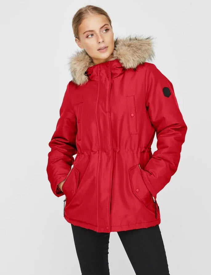 Parka Capucha piel - ECRU