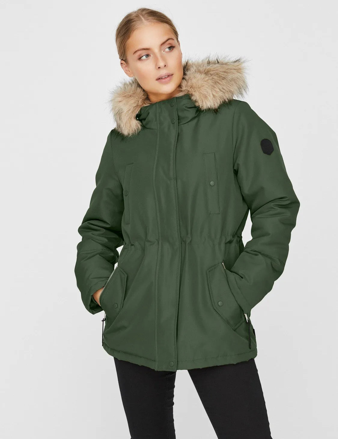Parka Capucha piel - ECRU