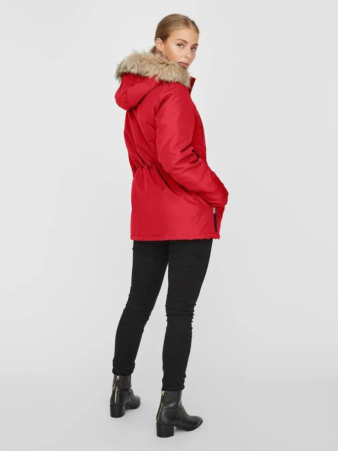 Parka Capucha piel - ECRU