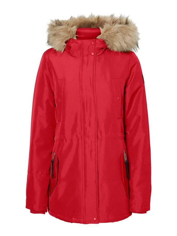 Parka Capucha piel - ECRU