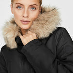 Parka Capucha piel - ECRU