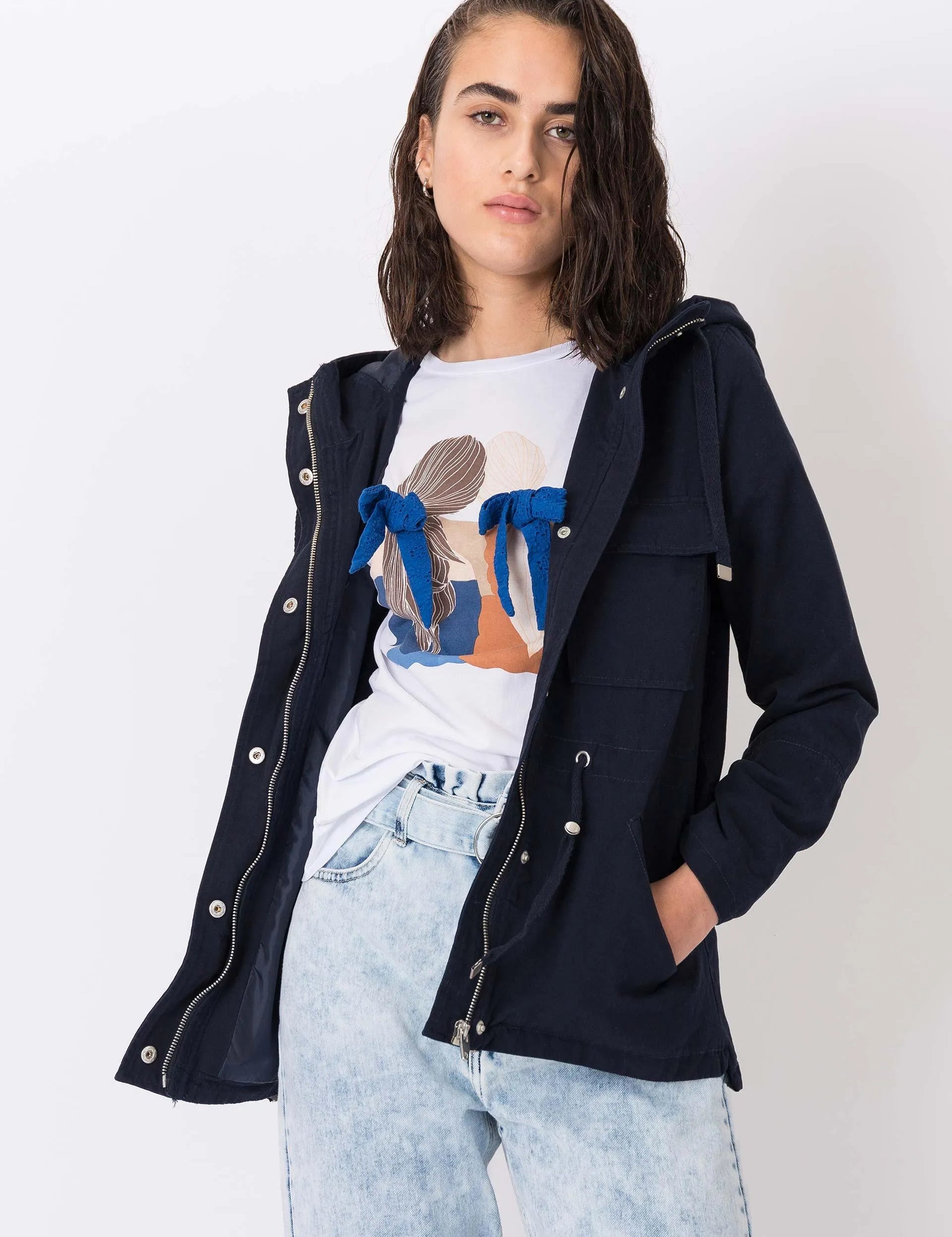 Parka con Capucha Detalle Bolsillos Butter 3 - ECRU