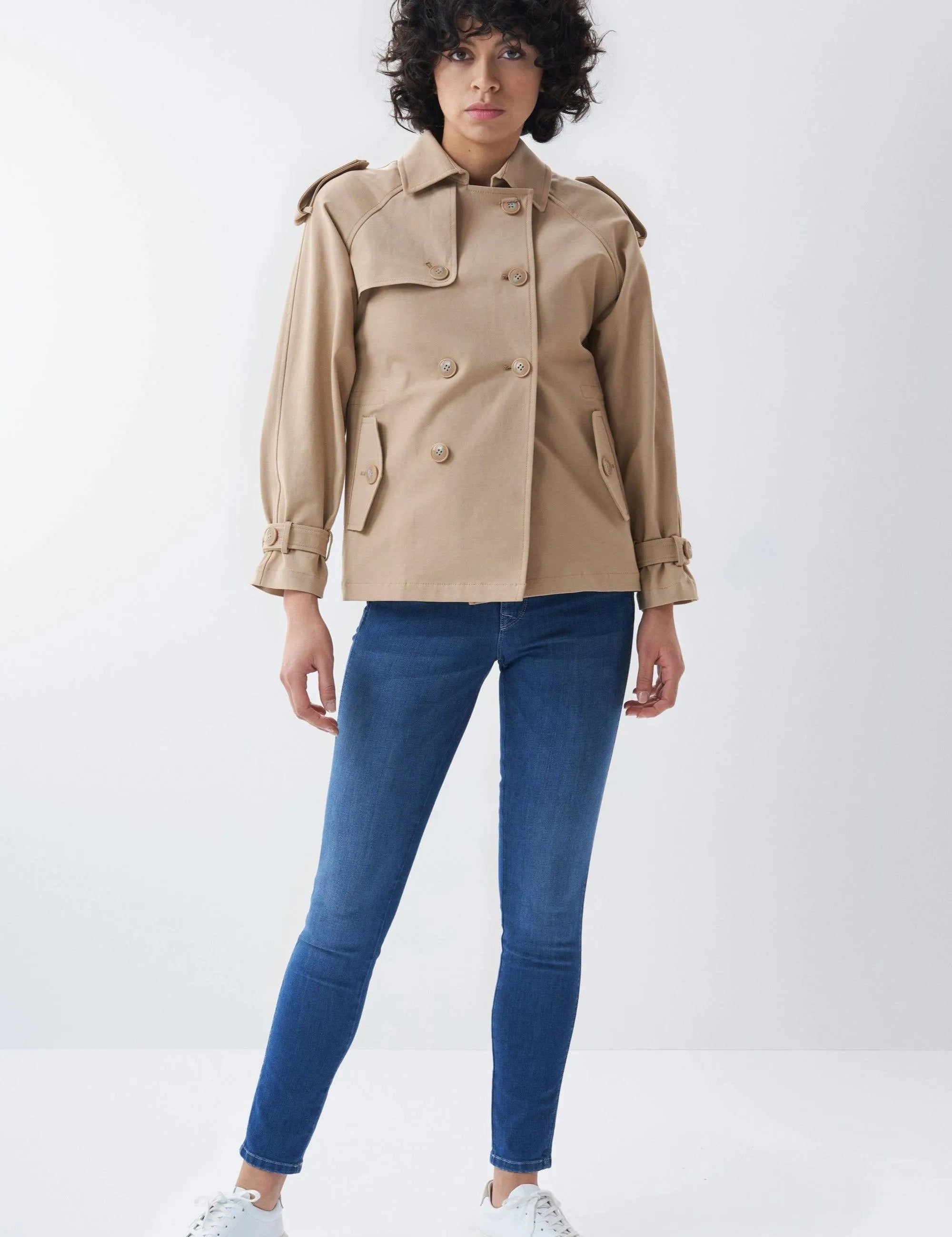 Parka con detalle de cremallera - ECRU