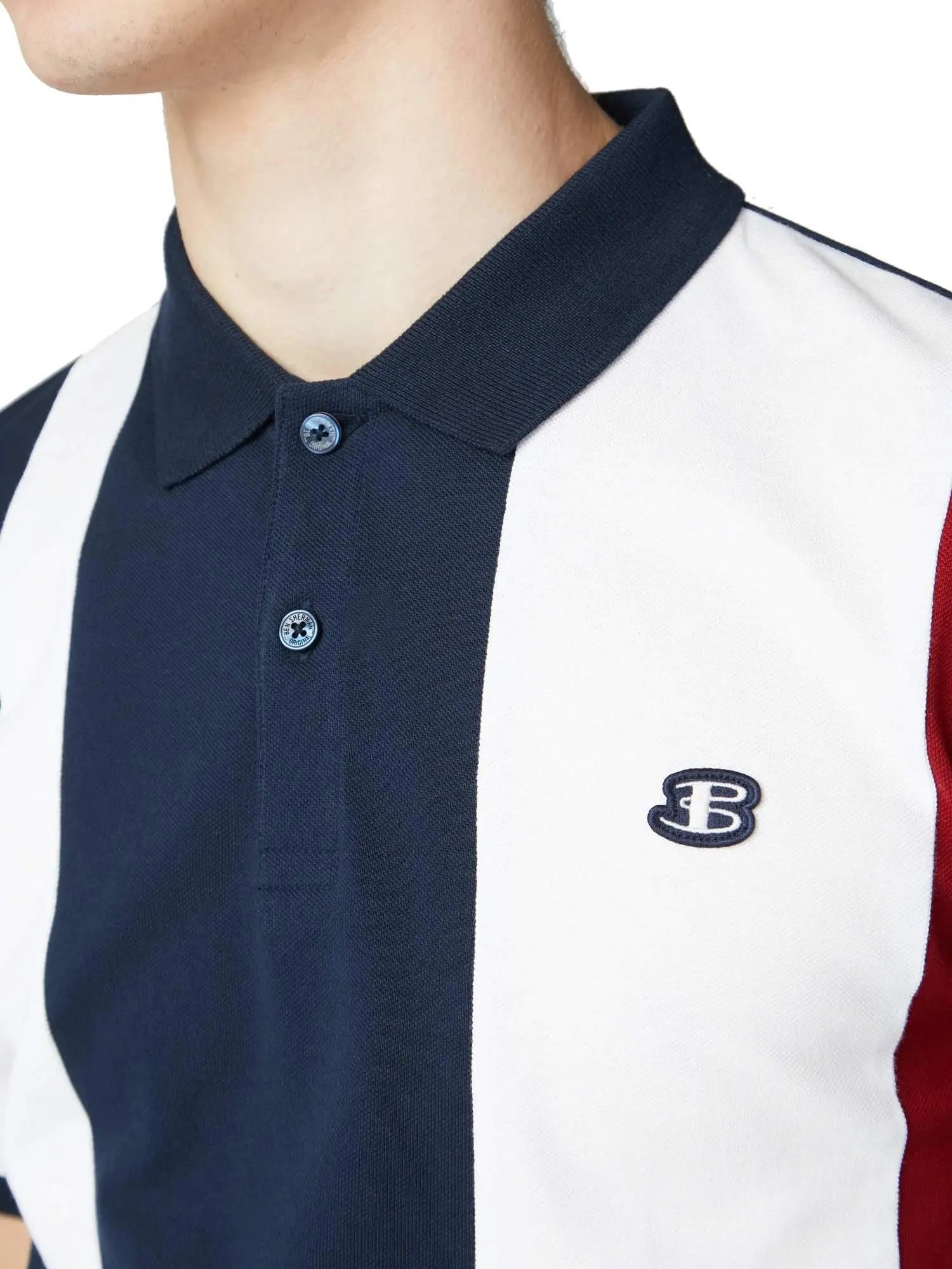 Polo a Rayas Color Block - ECRU