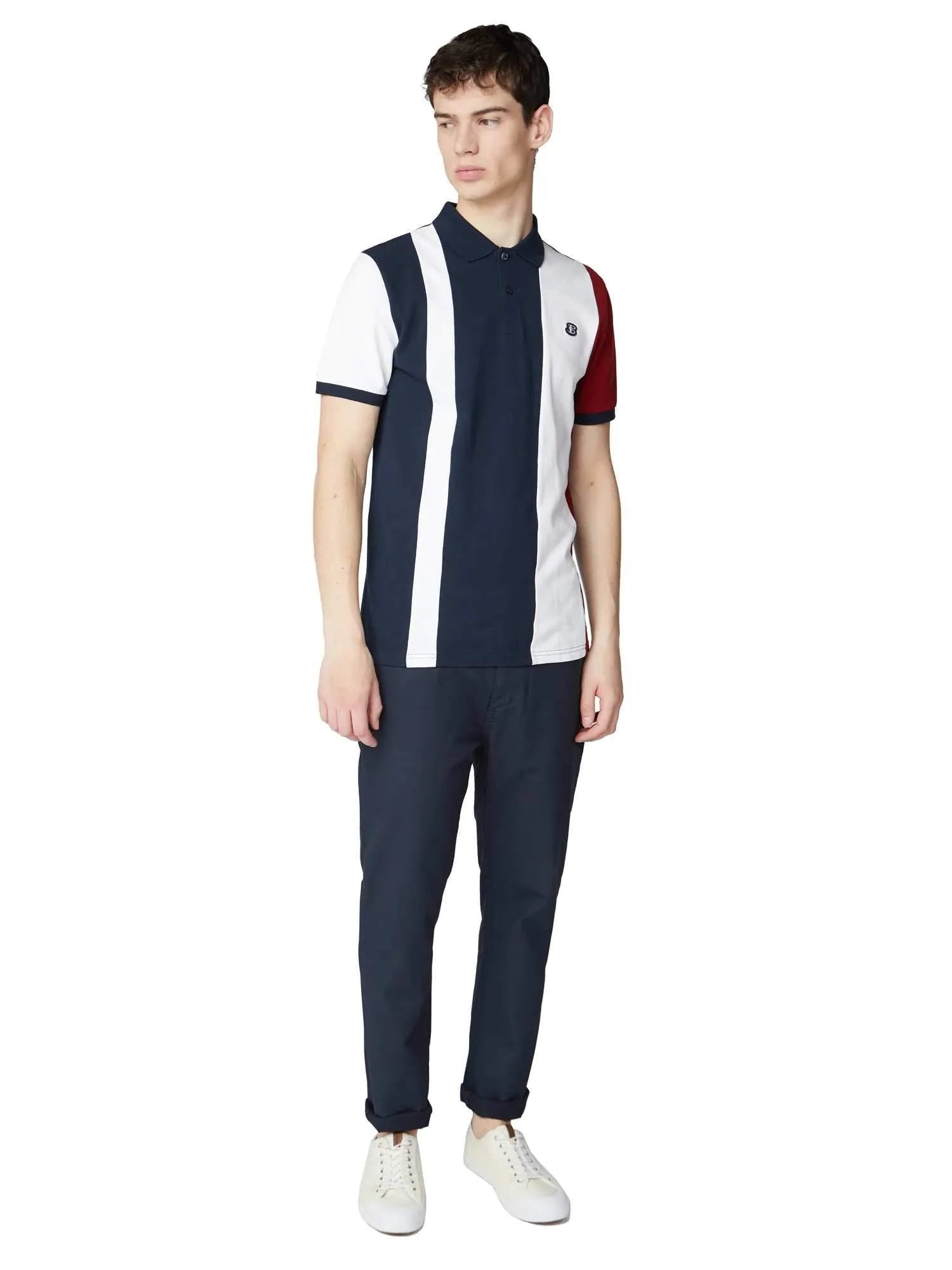 Polo a Rayas Color Block - ECRU