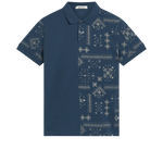 Polo Ben Sherman Blue Denim Geo Print - ECRU
