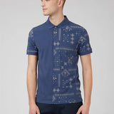 Polo Ben Sherman Blue Denim Geo Print - ECRU