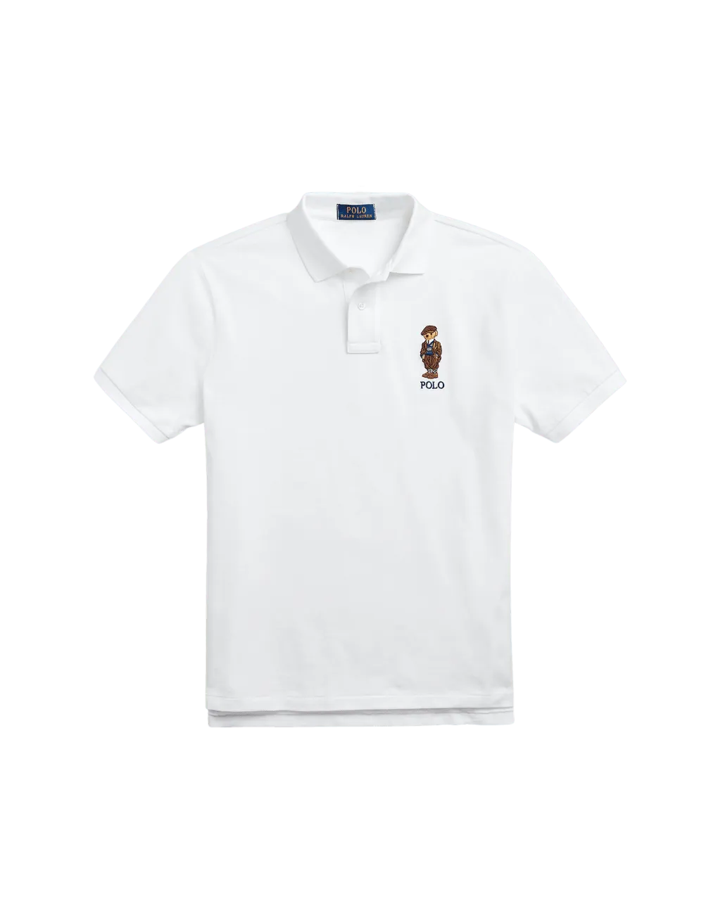 Polo Custom Slim Fit con Polo Bear - ECRU