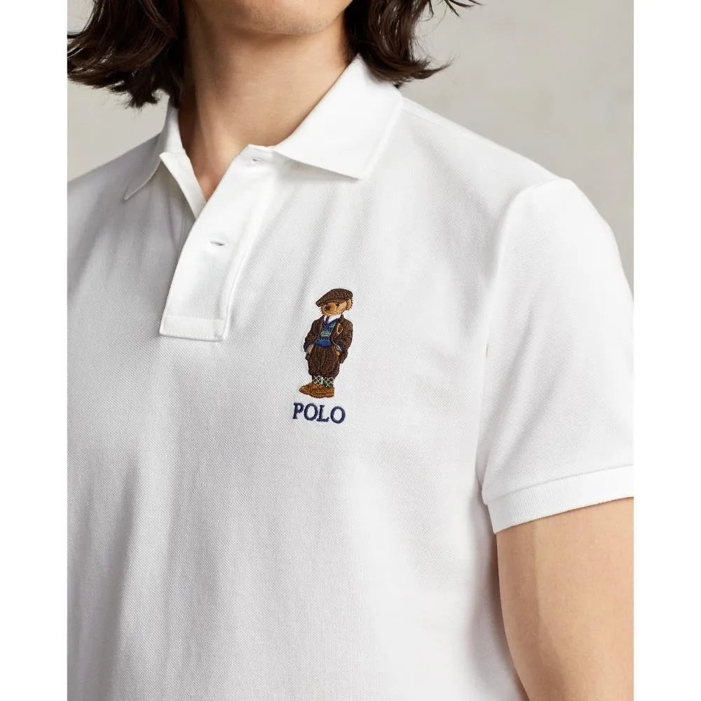 Polo Custom Slim Fit con Polo Bear - ECRU