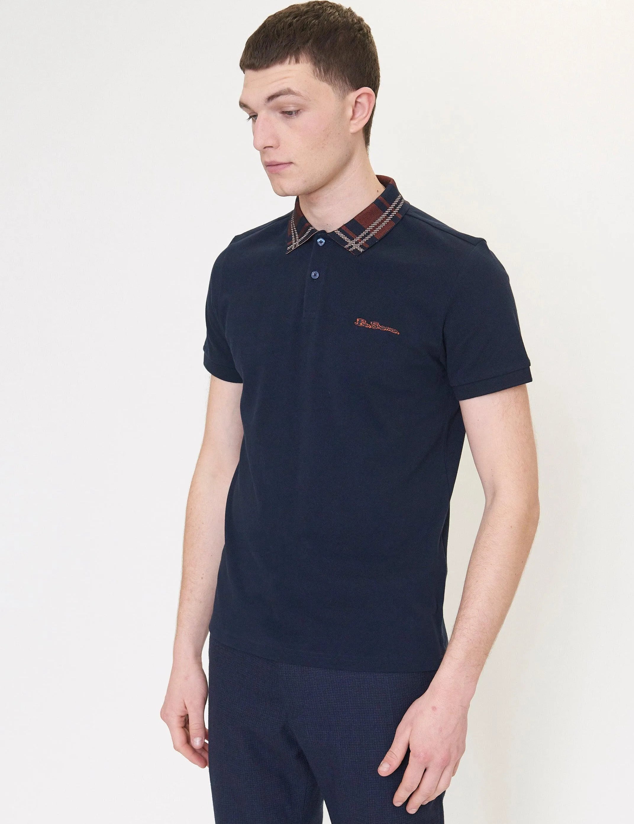 Polo Dark Navy Collar Interest - ECRU
