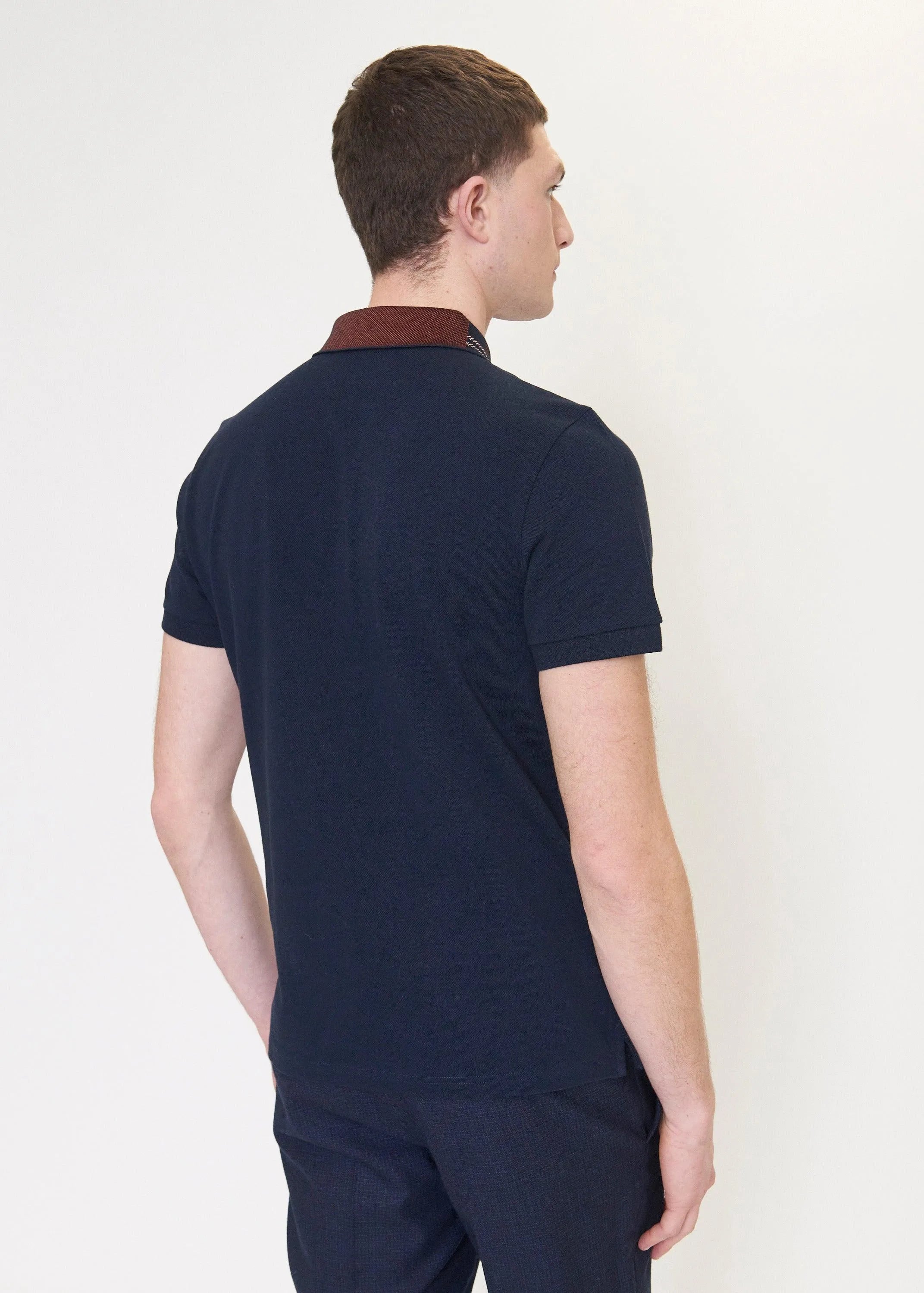 Polo Dark Navy Collar Interest - ECRU